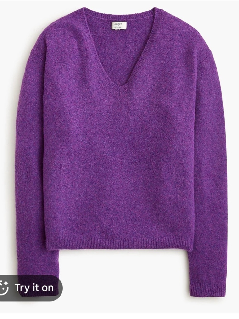 J.Crew Extra Soft Yarn Purple V Neck Sweater Women’s Medium Relaxed Knit
